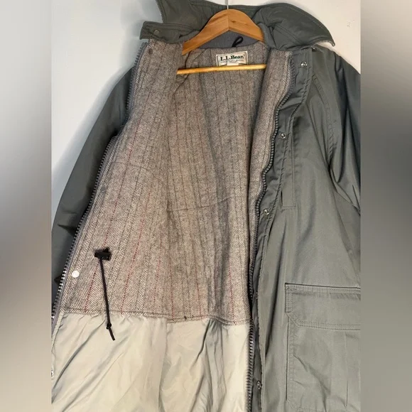 Vintage L.L.Bean Wool Lined Parka Jacket Mens Large USA Made Outdoor Field Coat